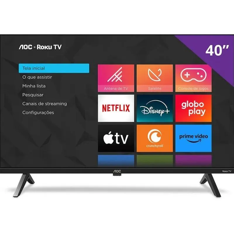 Smart TV 40" Full HD, Design sem bordas, Comando de voz, HDMI, USB, Wi-Fi Dual Band 40S5045/78G - AOC  - 1