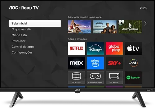 Smart TV 42" Full HD, Design sem bordas, Comando de voz, HDMI, USB, Wi-Fi Dual Band 42S5045/78G - AOC  - 1