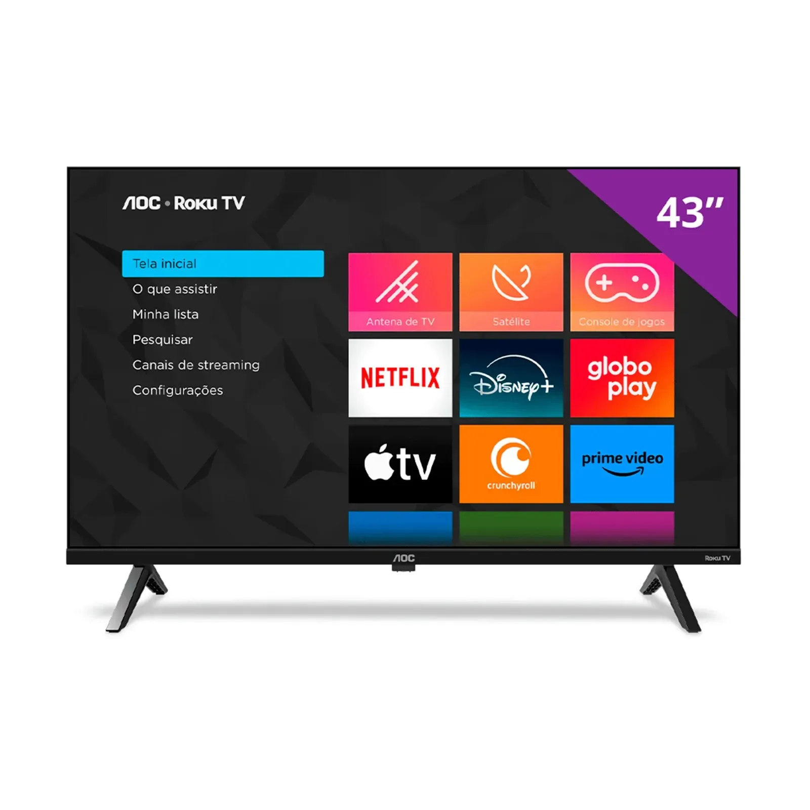 Smart TV 43" Full HD, Design sem bordas, Comando de voz, HDMI, USB, Wi-Fi Dual Band 43S5045/78G - AOC  - 1