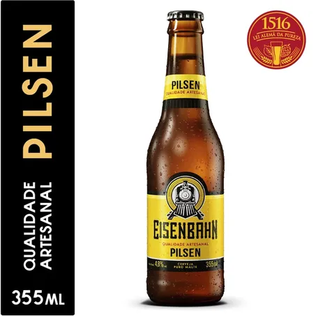 Cerveja Eisenbahn Pilsen Long Neck 355ml - Pack com 12 Unidades  - 1