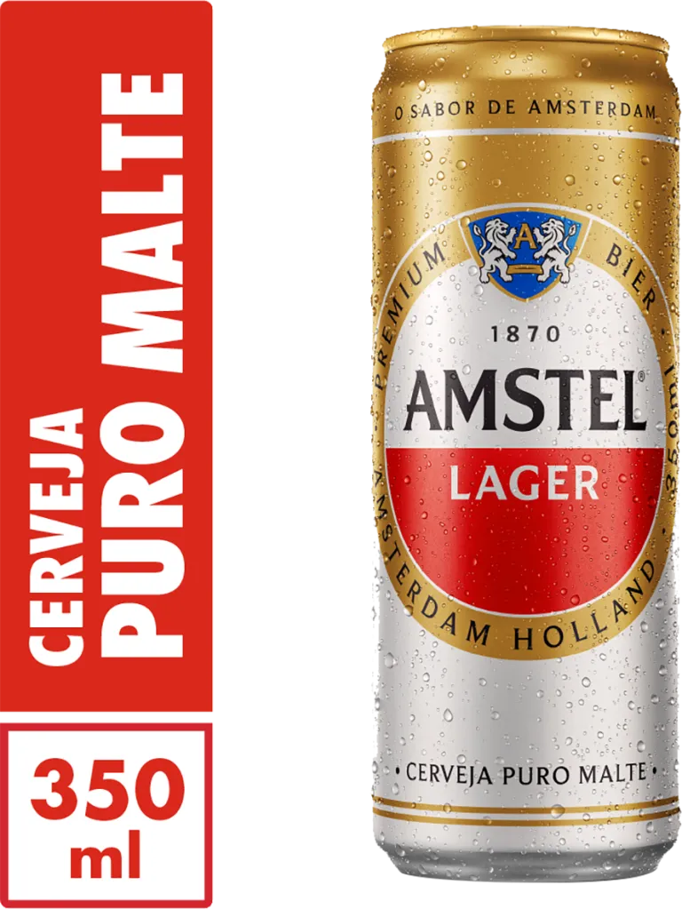 Cerveja Amstel Puro Malte Lata 350ml - Pack com 24 Unidades  - 1