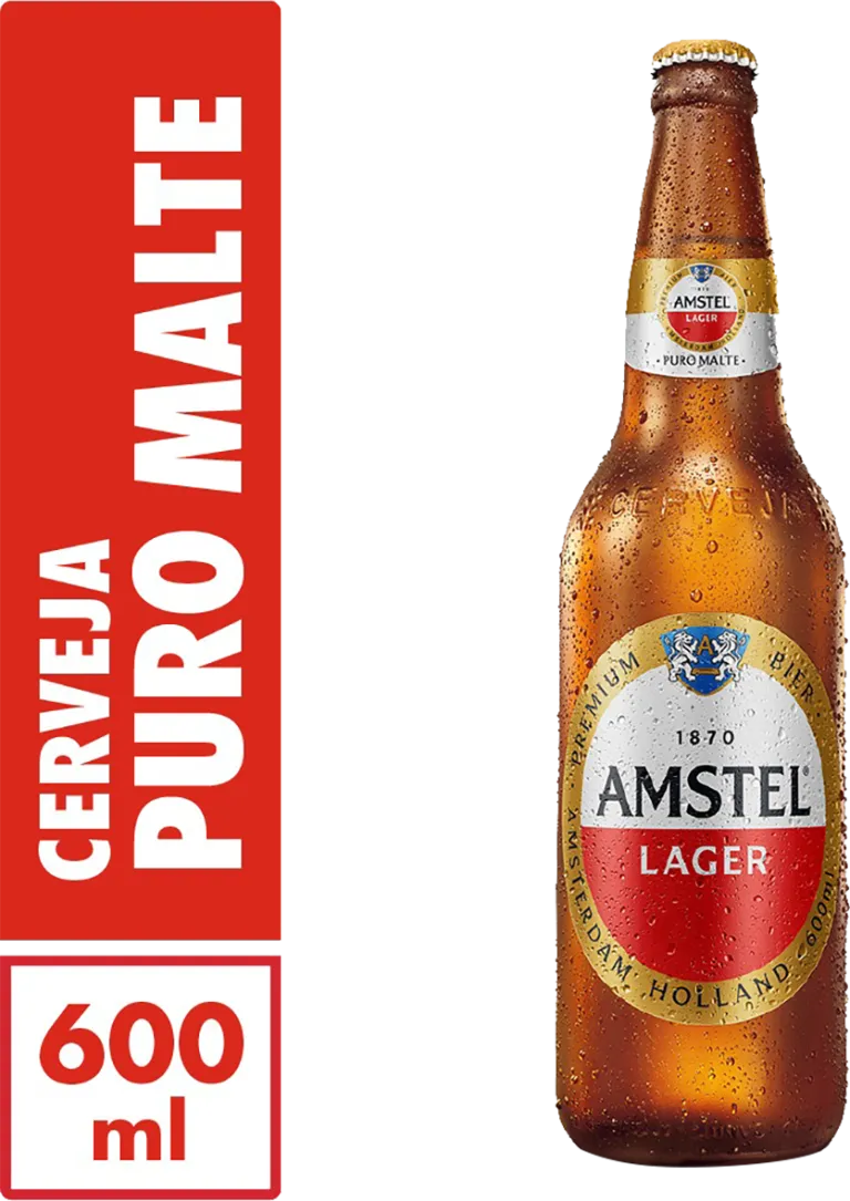 Cerveja Amstel Puro Malte Garrafa 600ml - Pack com 48 Unidades  - 1