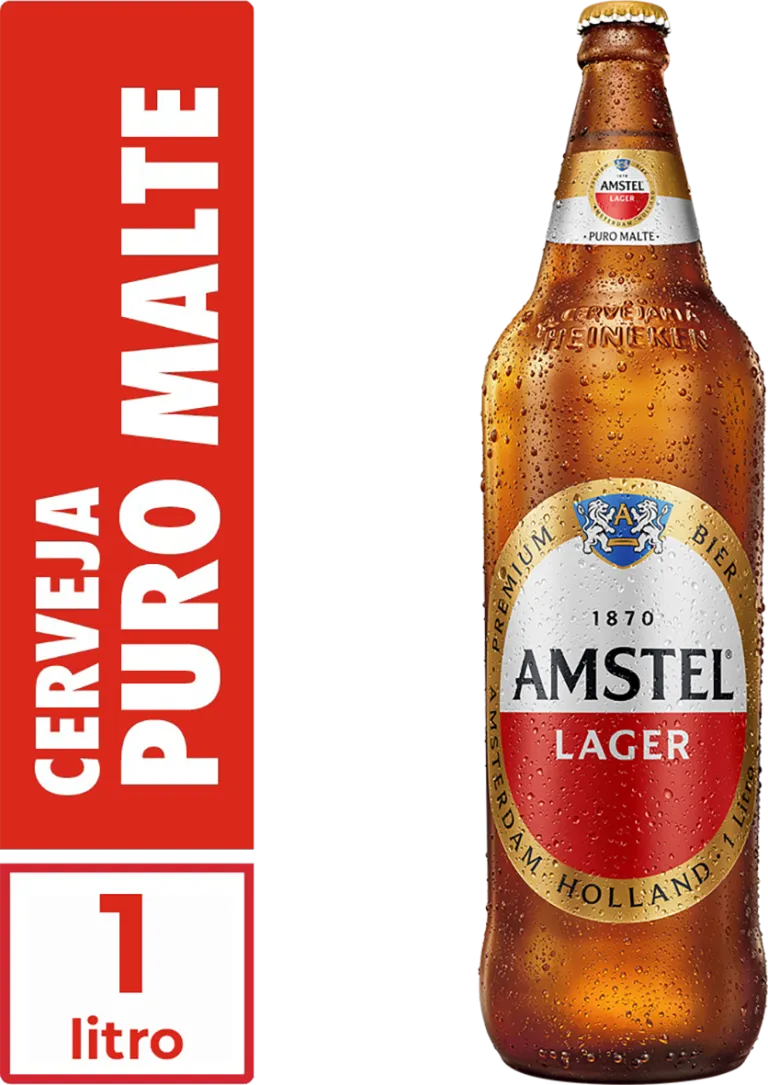 Cerveja Amstel Puro Malte Garrafa 1 Litro - Pack com 48 Unidades  - 1