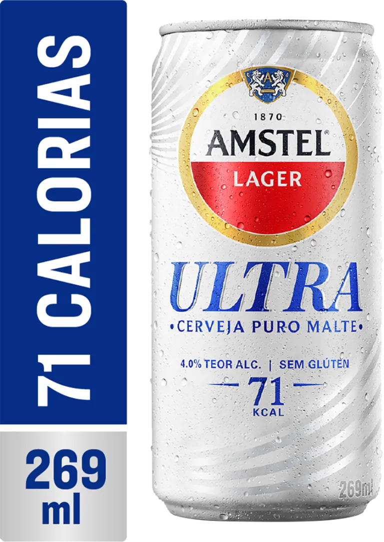 Cerveja Amstel Ultra Lata 269ml - Pack com 24 Unidades  - 1