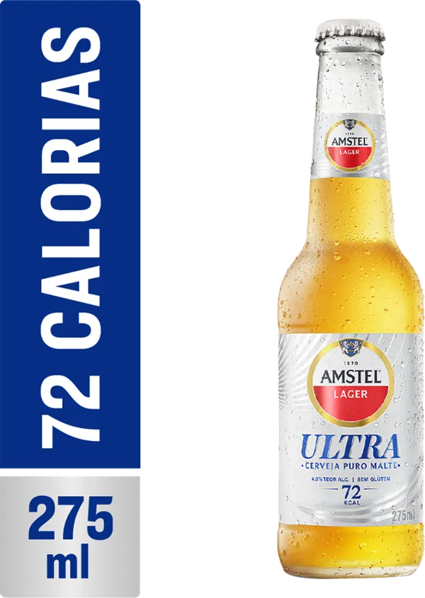 Cerveja Amstel Ultra Long Neck 275ml - Pack com 24 Unidades 