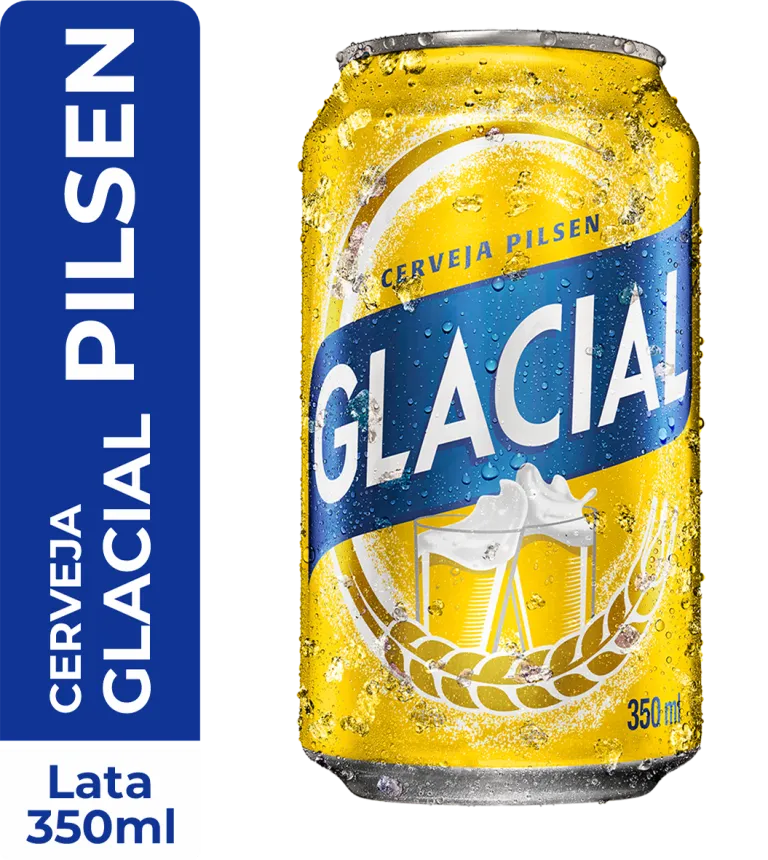 Cerveja Glacial Pilsen Lata 350ml - Pack com 12 Unidades  - 1