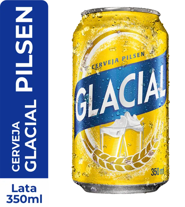 Cerveja Glacial Pilsen Lata 350ml - Pack com 24 Unidades 