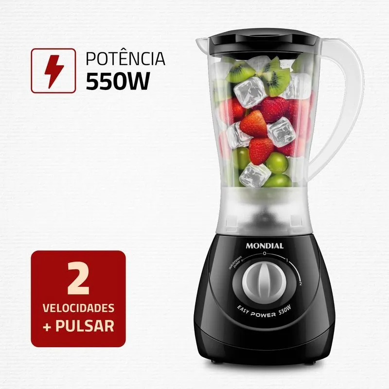 Liquidificador Easy Power Mondial Preto 550W - L-550-B - 2