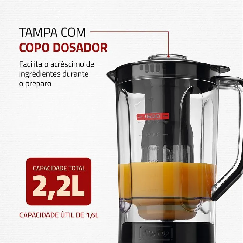 Liquidificador Turbo Power Mondial Preto 550W - L-99 FB - 3