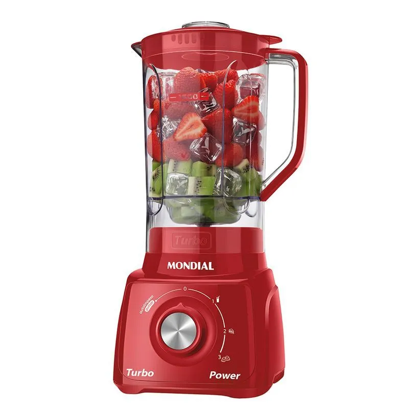 Liquidificador Turbo Power Mondial 550W Vermelho - L-99 FR - 1