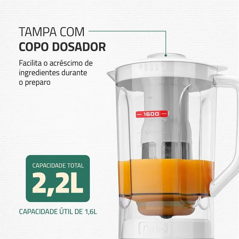 Liquidificador Turbo Power Mondial Branco/Cinza 550W - L-99 WG - 3