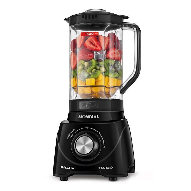 Liquidificador Pratic Turbo Mondial Preto 550W - L-98-B - 1