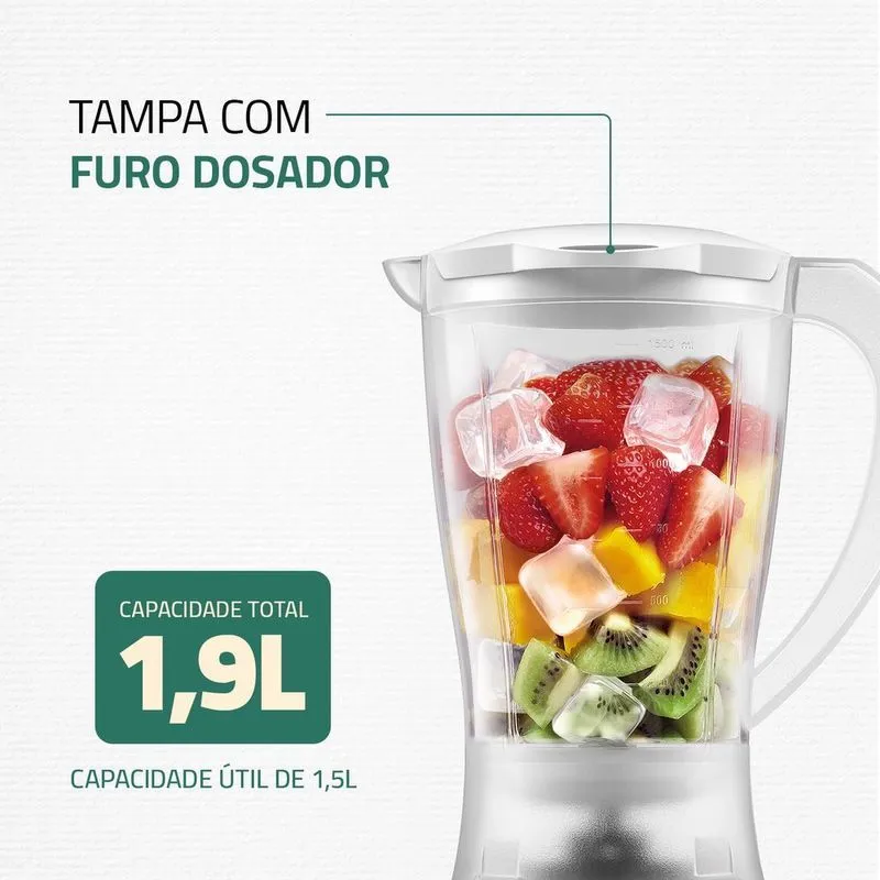 Liquidificador Mondial Power 550W 2 Velocidades Branco 2 NL-26 - 3