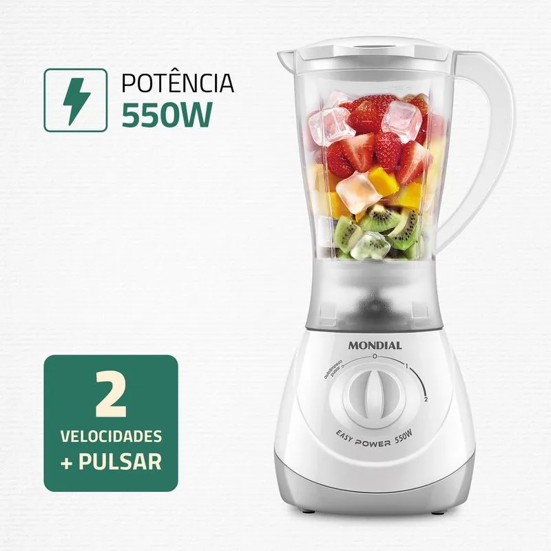 Liquidificador Easy Power Mondial Branco 550W - L-550-W - 2