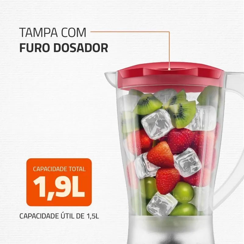 Liquidificador Easy Power Mondial Vermelho 550W - L-550-R - 3