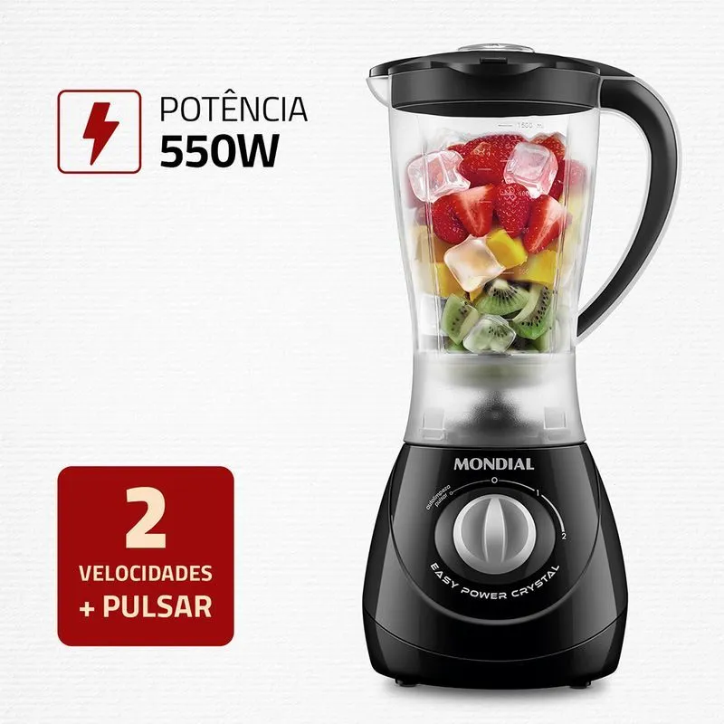 Liquidificador Easy Power Mondial Preto 550W L-550-BC - 2
