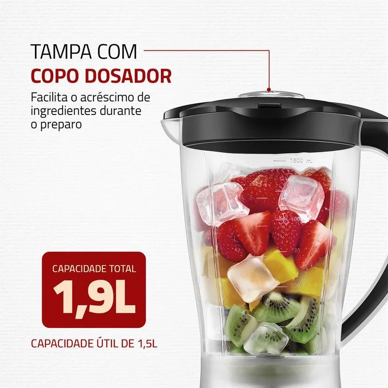 Liquidificador Easy Power Mondial Preto 550W L-550-BC - 3