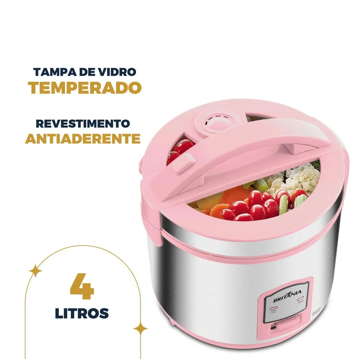 Panela de Arroz Elétrica Rosa Britânia 10 Xícaras BPAE10C - 2