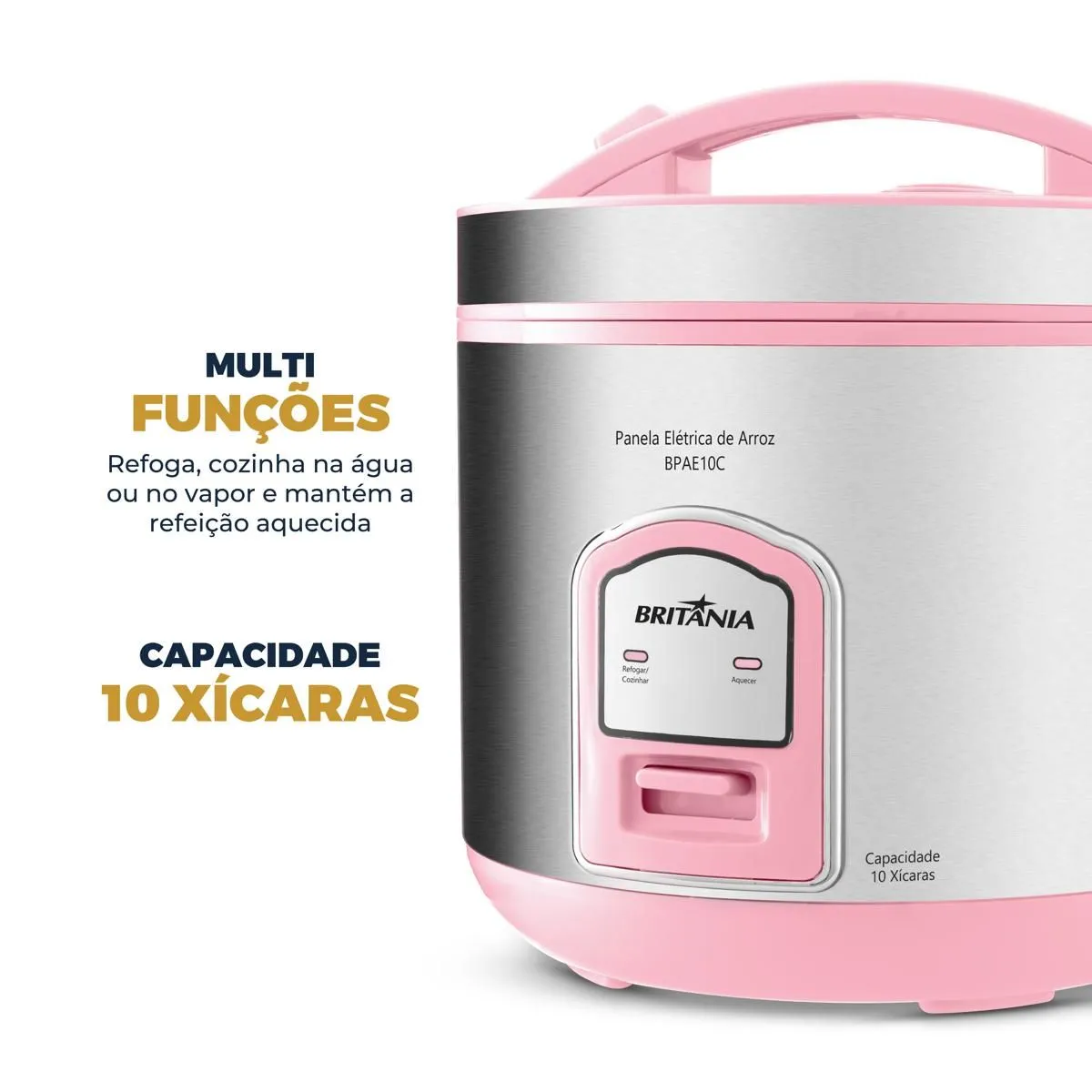 Panela de Arroz Elétrica Rosa Britânia 10 Xícaras BPAE10C - 3
