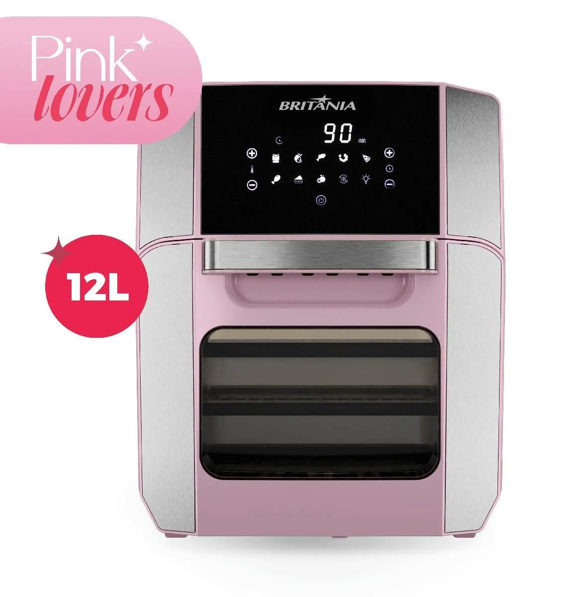 Fritadeira Elétrica Air Fryer Oven Rosa Britânia 12L 1800W BFR2150RS - 2