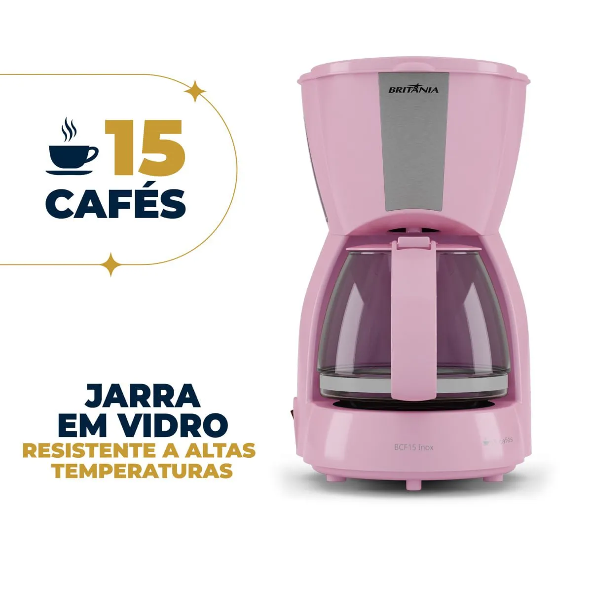 Cafeteira Elétrica Britânia 15 Xícaras 550W Inox BCF15 - 2