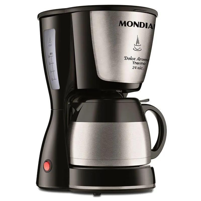 Cafeteira Elétrica Mondial Dolce Arome 600W 24 Xicaras Preto/Inox C-33JT-24X - 1