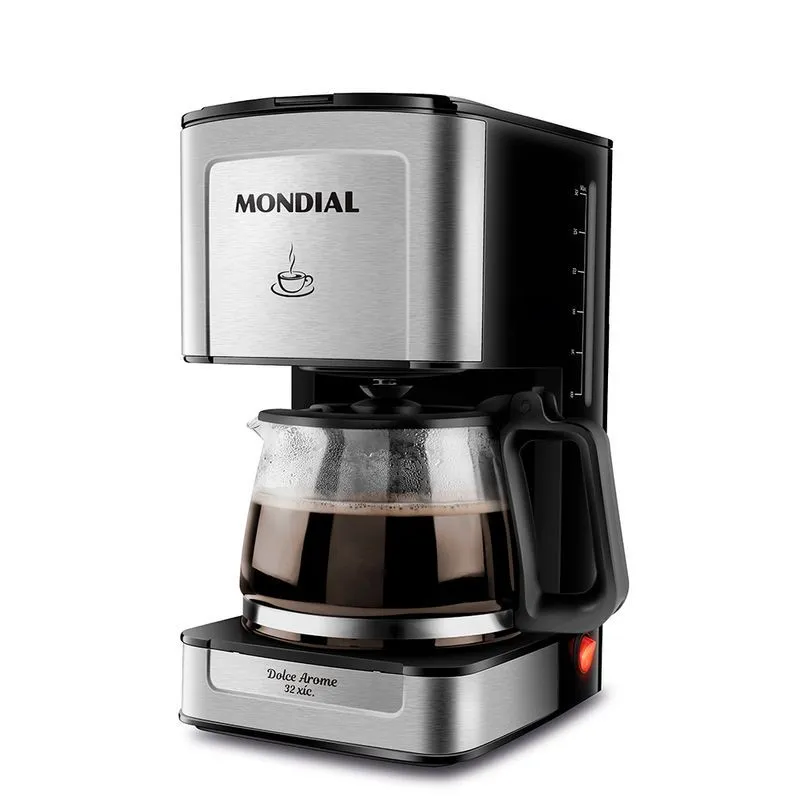 Cafeteira Elétrica Dolce Arome Mondial Preto/Inox 800W 32 Xicaras - C-44-32X-SI - 1