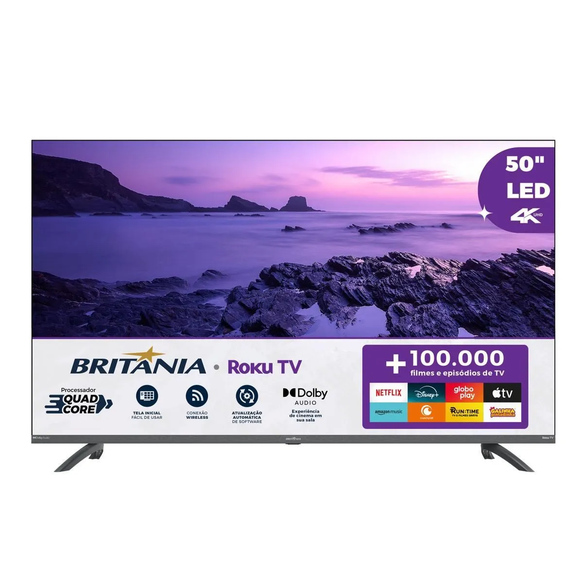 Smart TV 50” Britânia Led Roku Dolby Audio BTV50G3ERSGB - Bivolt - 1