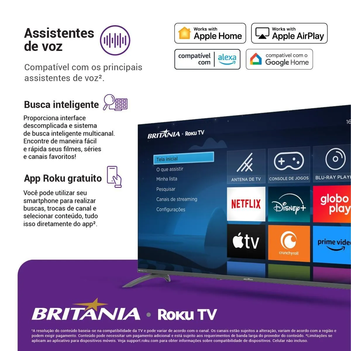 Smart TV 40” Britânia BTV40M9GR2CGB Roku TV LED Dolby Audio - Bivolt - 3