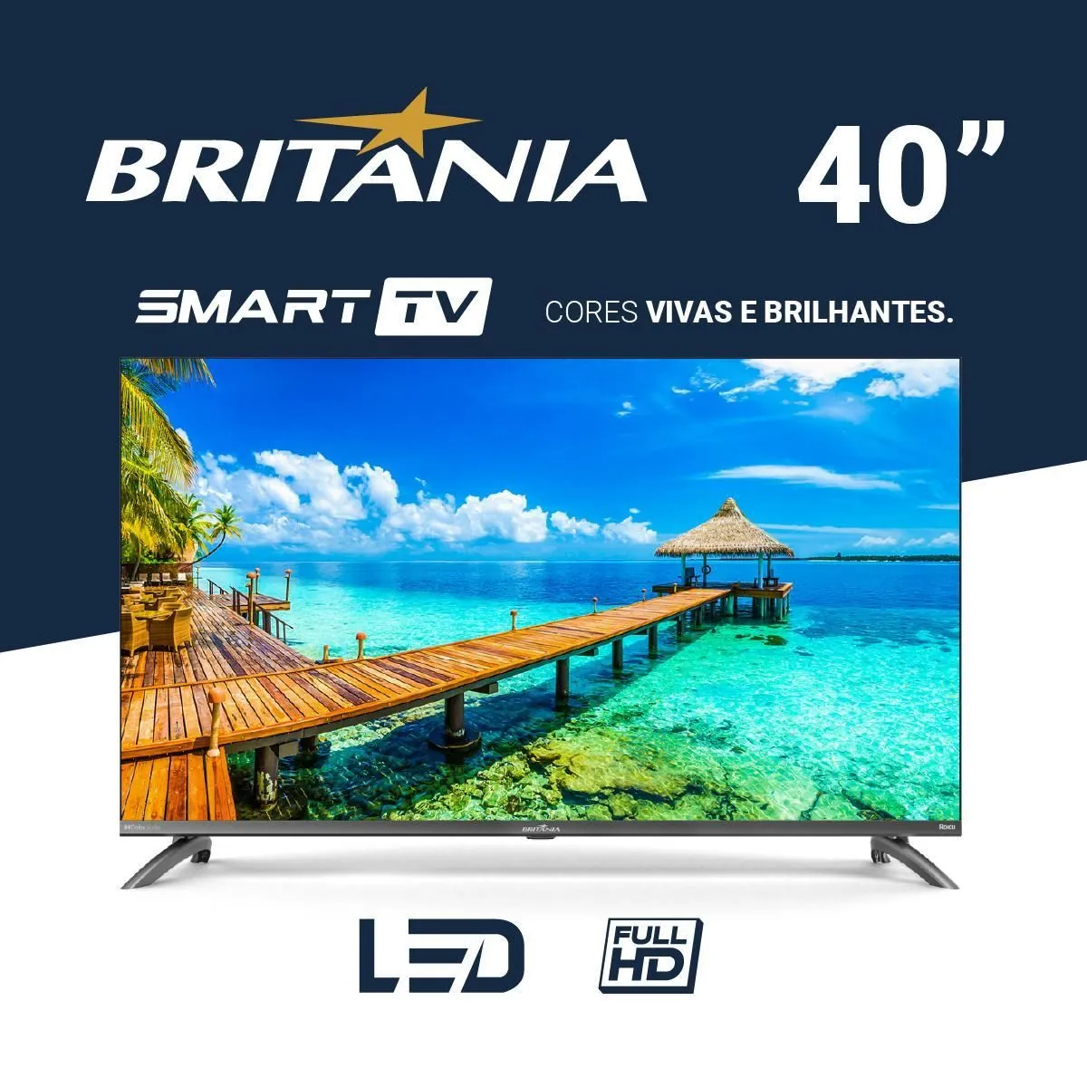 Smart TV 32" Britânia BTV32D10N5SKH HD Dolby Audio Led - Bivolt - 2
