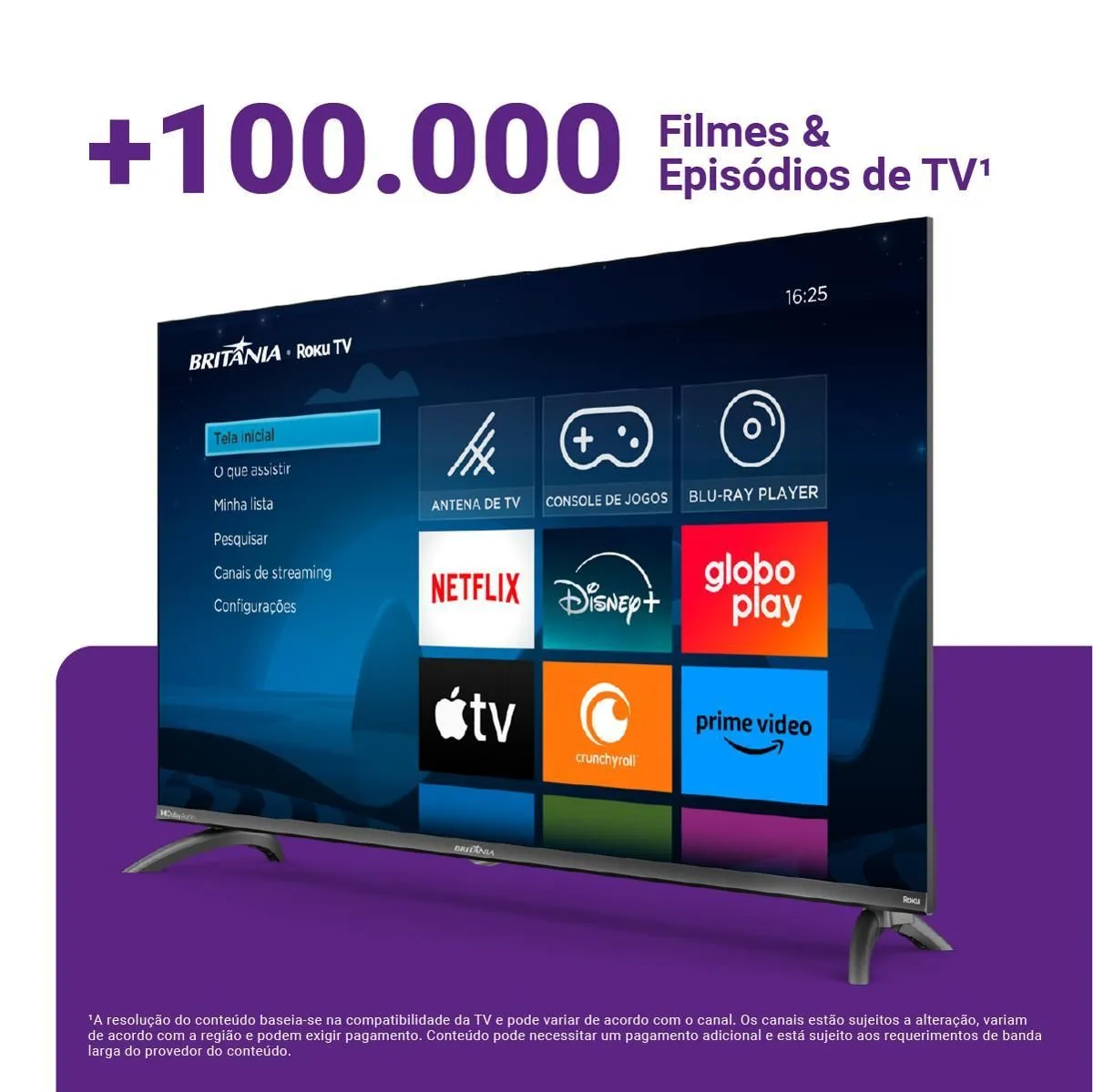 Smart TV 32" Britânia BTV32D10N5SKH HD Dolby Audio Led - Bivolt - 3