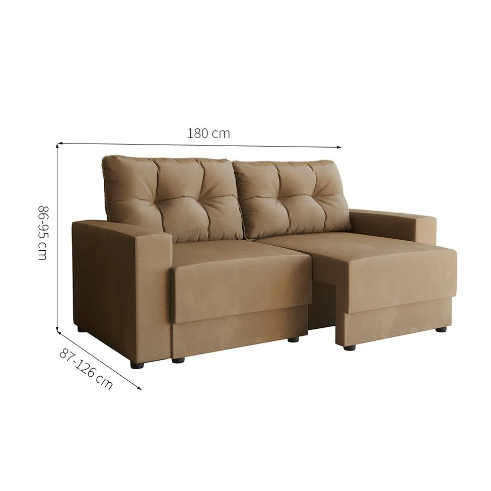 Sofá 3 Lugares Retrátil Lubeck Suede Bege 180 cm - 3