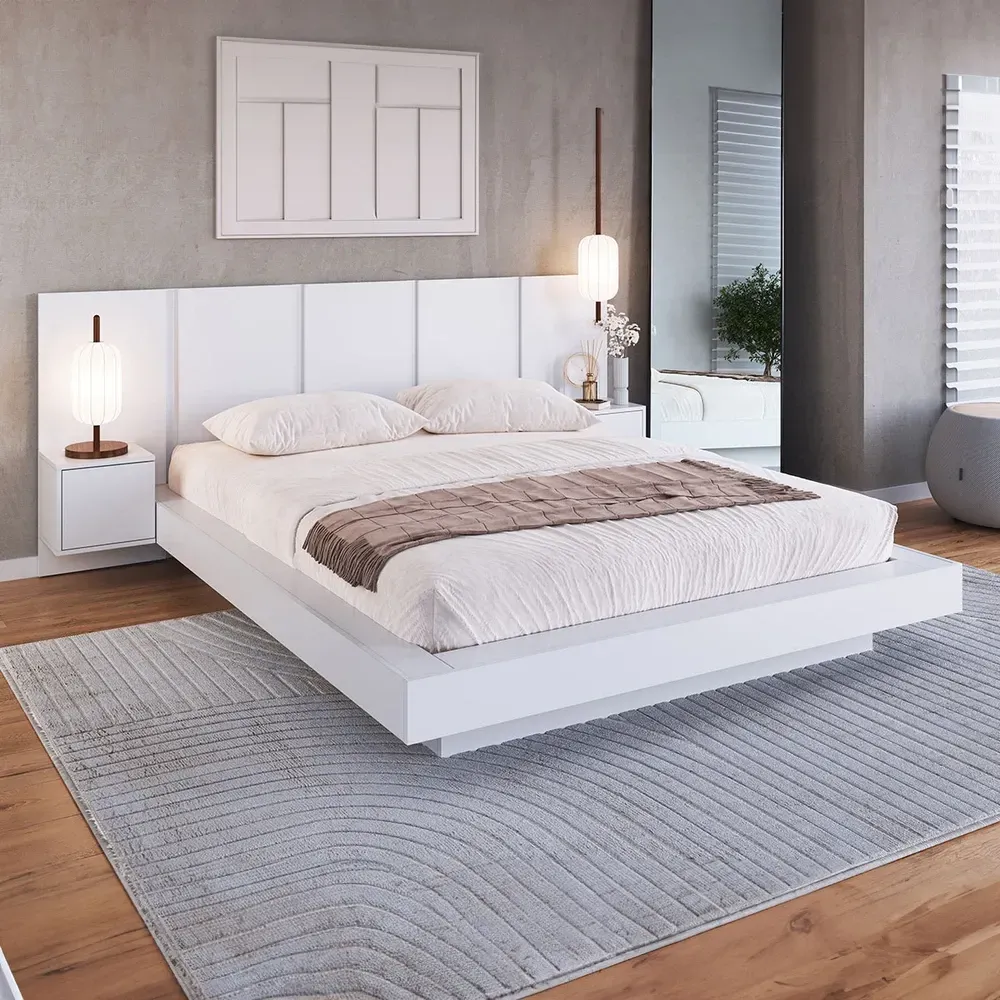 Cama Queen Zurique 2 Portas Branco - Art In Móveis - 1
