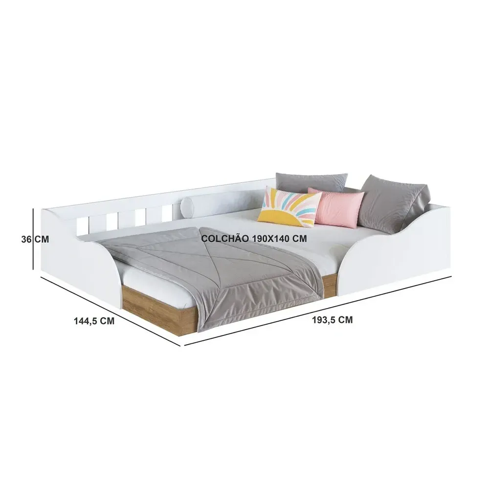 Cama Montessoriana Casal Memphis Branco - Art In Móveis - 3