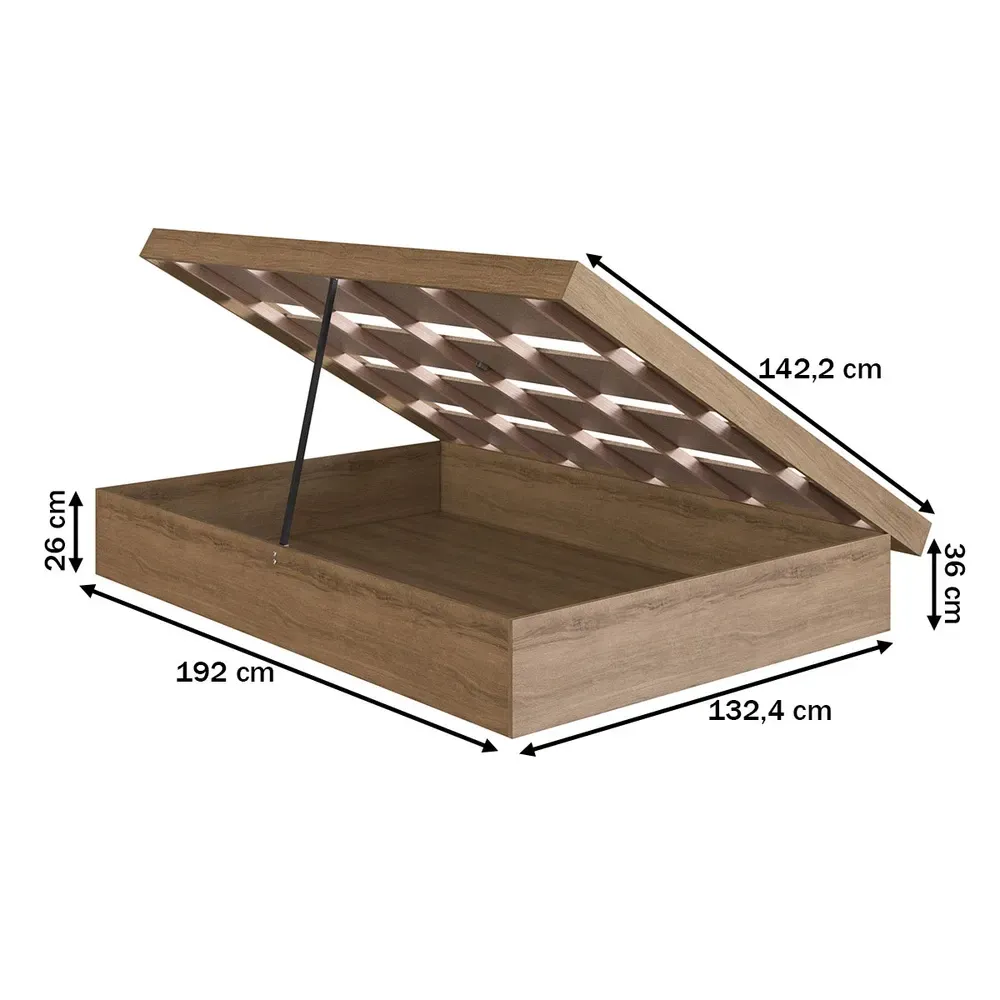 Cama Casal Bogotá com Baú Articulável Mel - Art In Móveis - 3