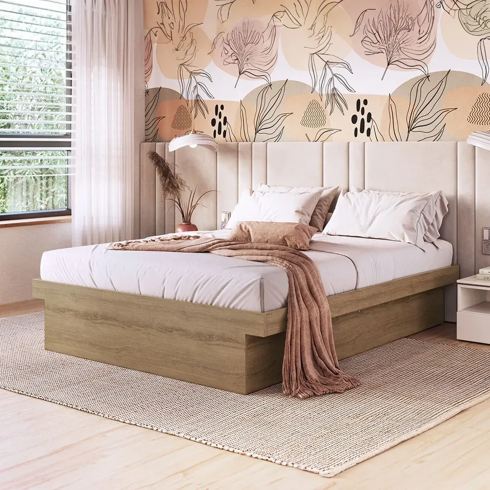 Cama Casal Bogotá com Baú Articulável Mel - Art In Móveis - 1
