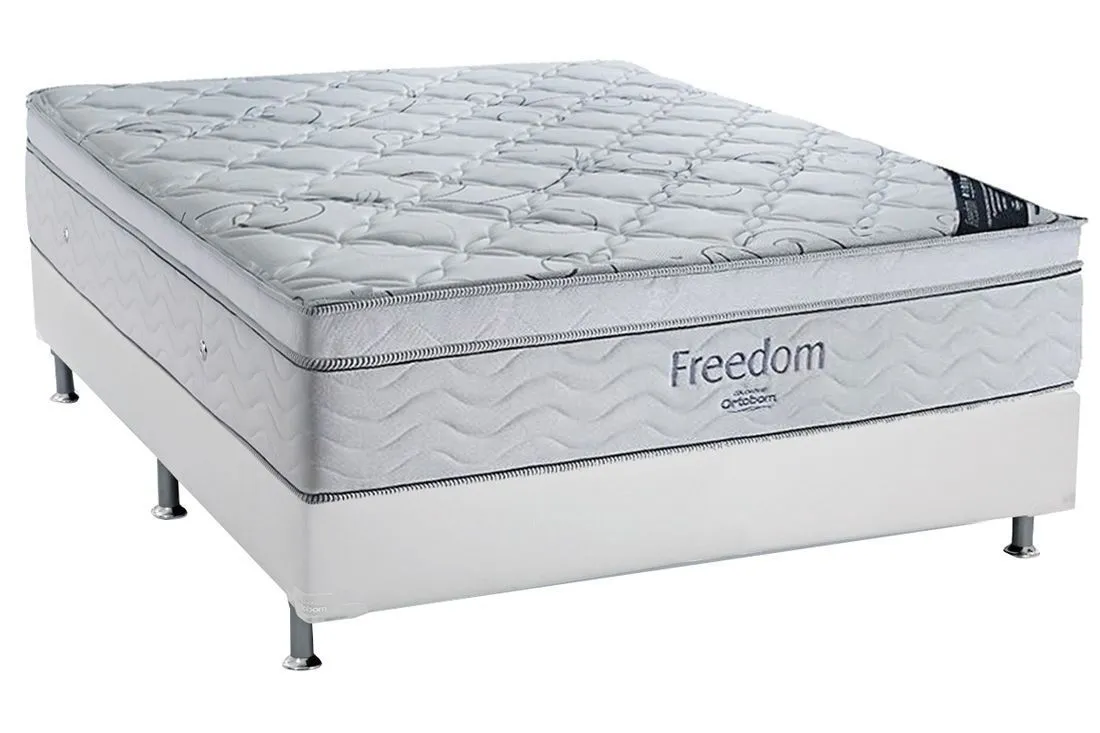 Cama Box Casal (Box + Colchão) com Molas Ensacadas Freedom - Ortobom - 1