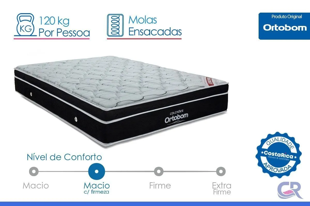 Cama Box Casal (Box + Colchão) com Molas Ensacadas Elegant - Ortobom - 3