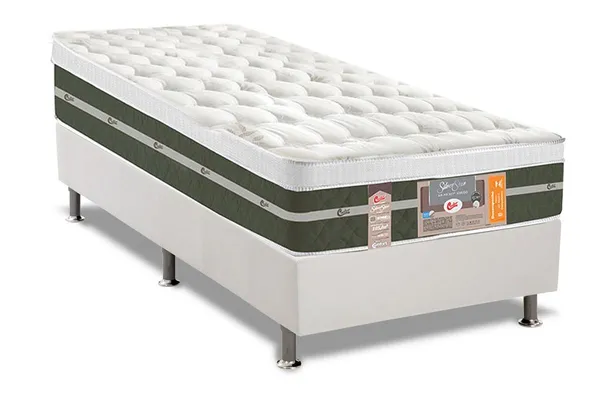 Cama Box Solteiro (Box + Colchão) com Molas Ensacadas Silver Star - Castor