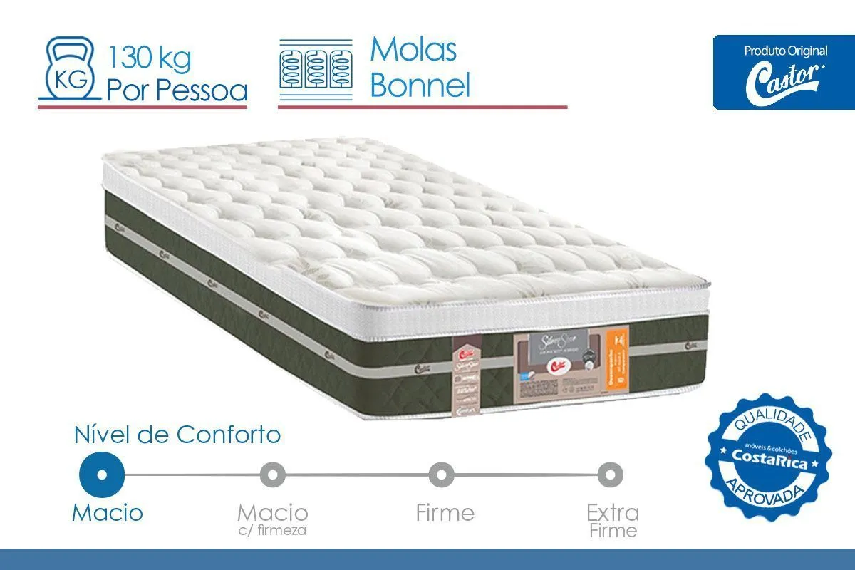 Cama Box Solteiro (Box + Colchão) com Molas Ensacadas Silver Star - Castor - 2