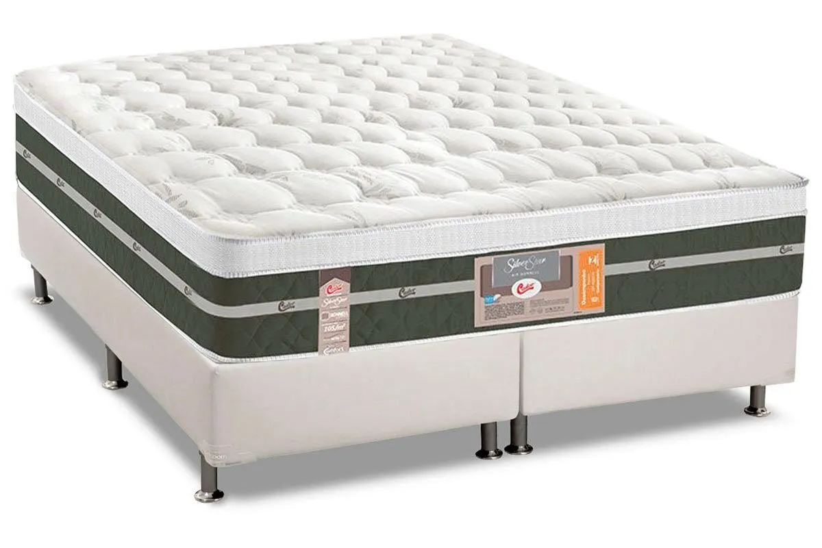 Cama Box Queen (Box + Colchão) com Molas Ensacadas Silver Star - Castor - 1