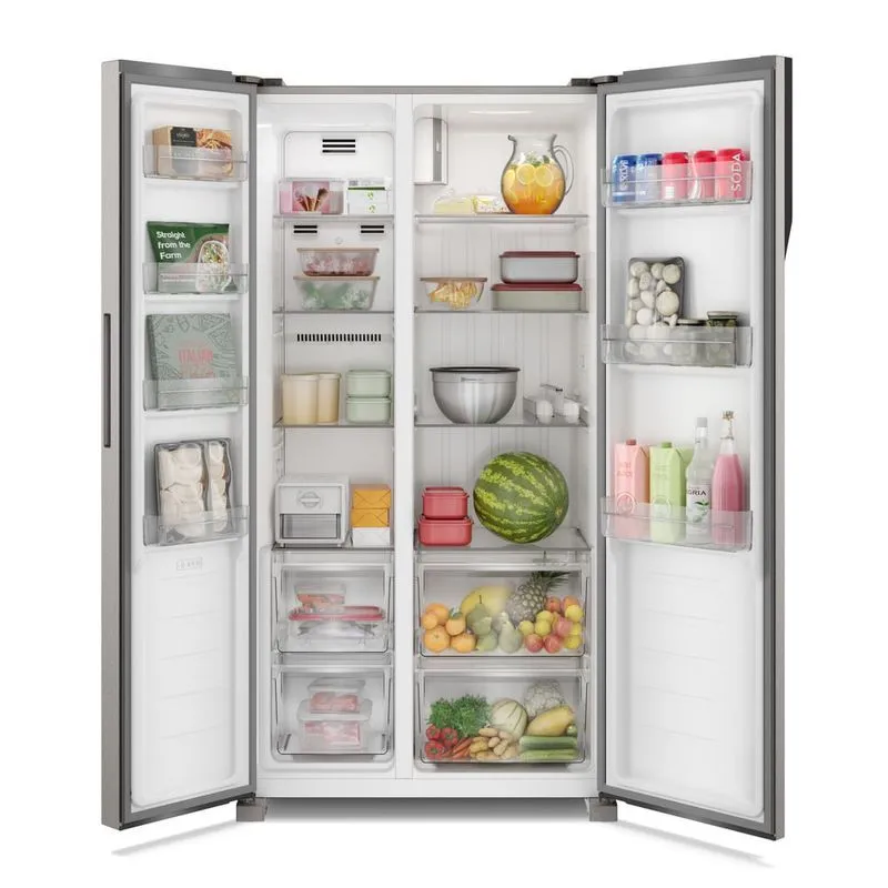 Geladeira Electrolux Frost Free Inverter 440 Litros Efficient com AutoSense Side by Side cor Inox Look (IS4S) - 3