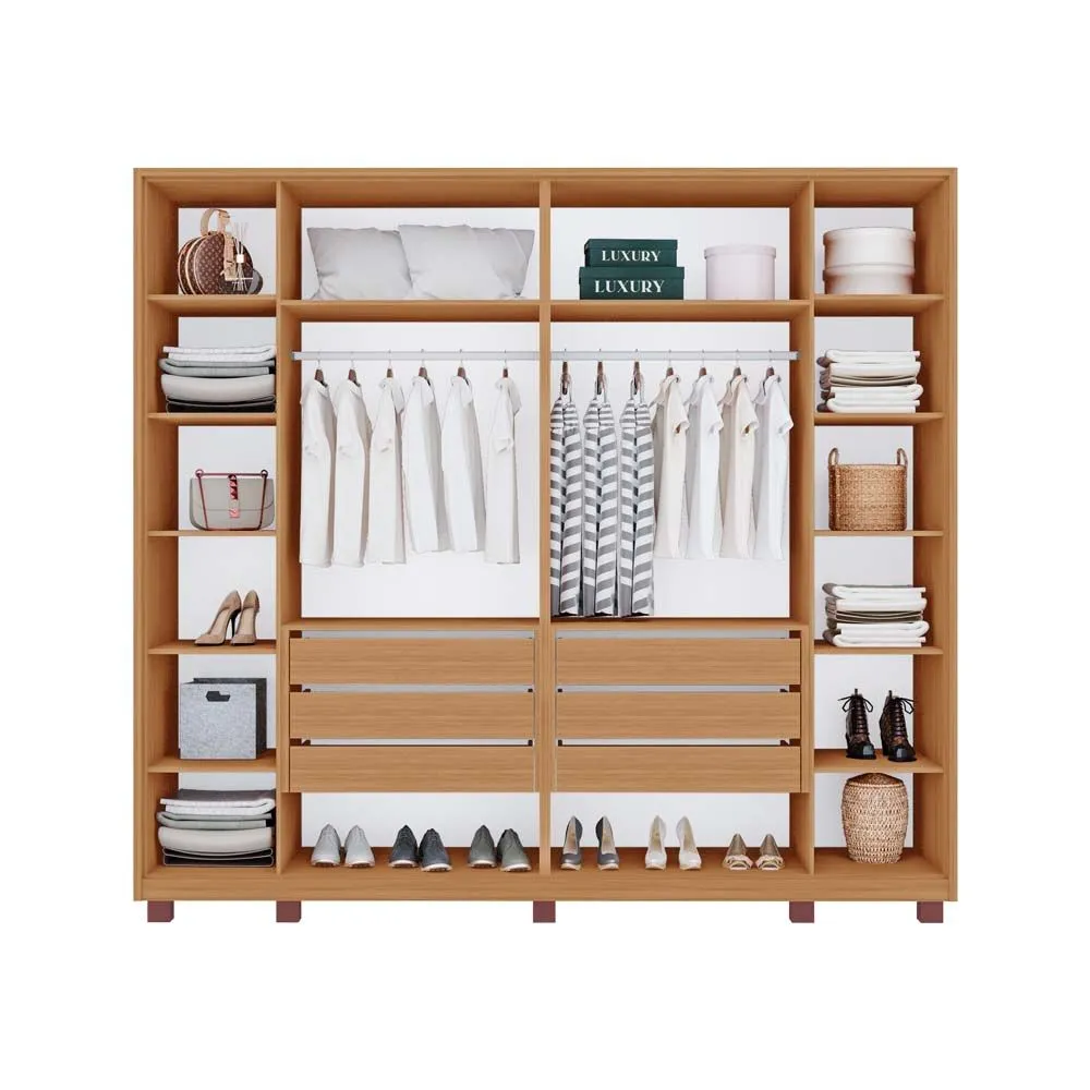 Guarda Roupa Casal Reflecta 100% MDF 6 Portas 6 Gavetas Freijó - Tuboarte Móveis  - 2