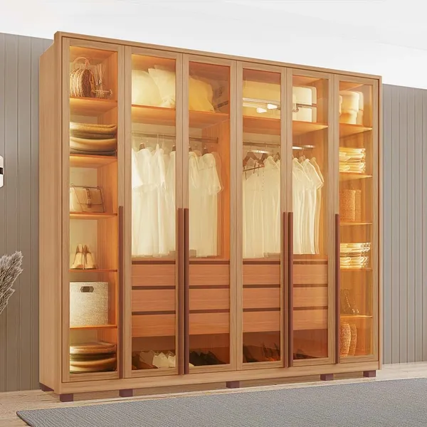 Guarda Roupa Casal Reflecta 100% MDF 6 Portas 6 Gavetas Freijó - Tuboarte Móveis 