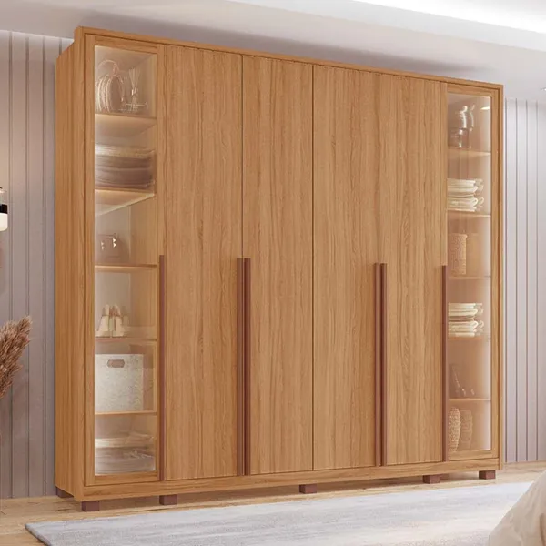 Guarda Roupa Casal Salvatore New 100% MDF 6 Portas 6 Gavetas Freijó - Tuboarte Móveis 