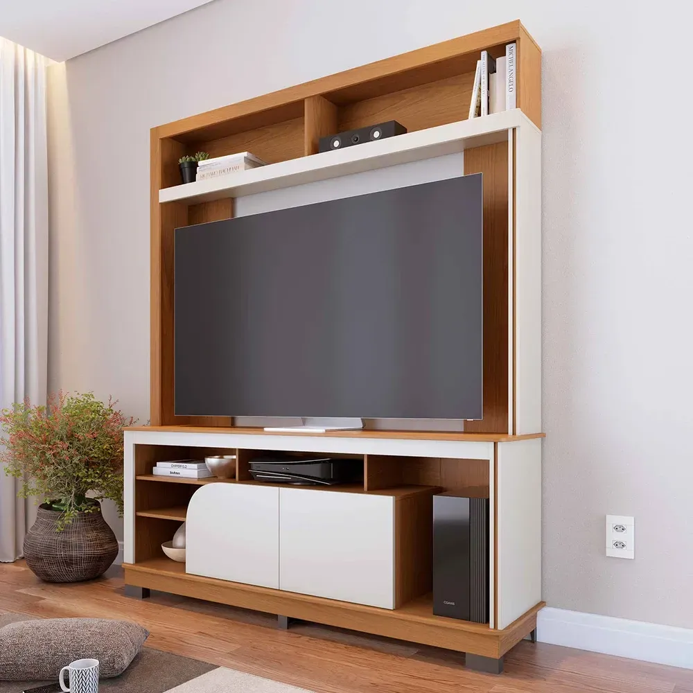 Estante para TV Até 65 Polegadas Belaya 2 Portas Freijó/Off White Matte - Colibri - 1