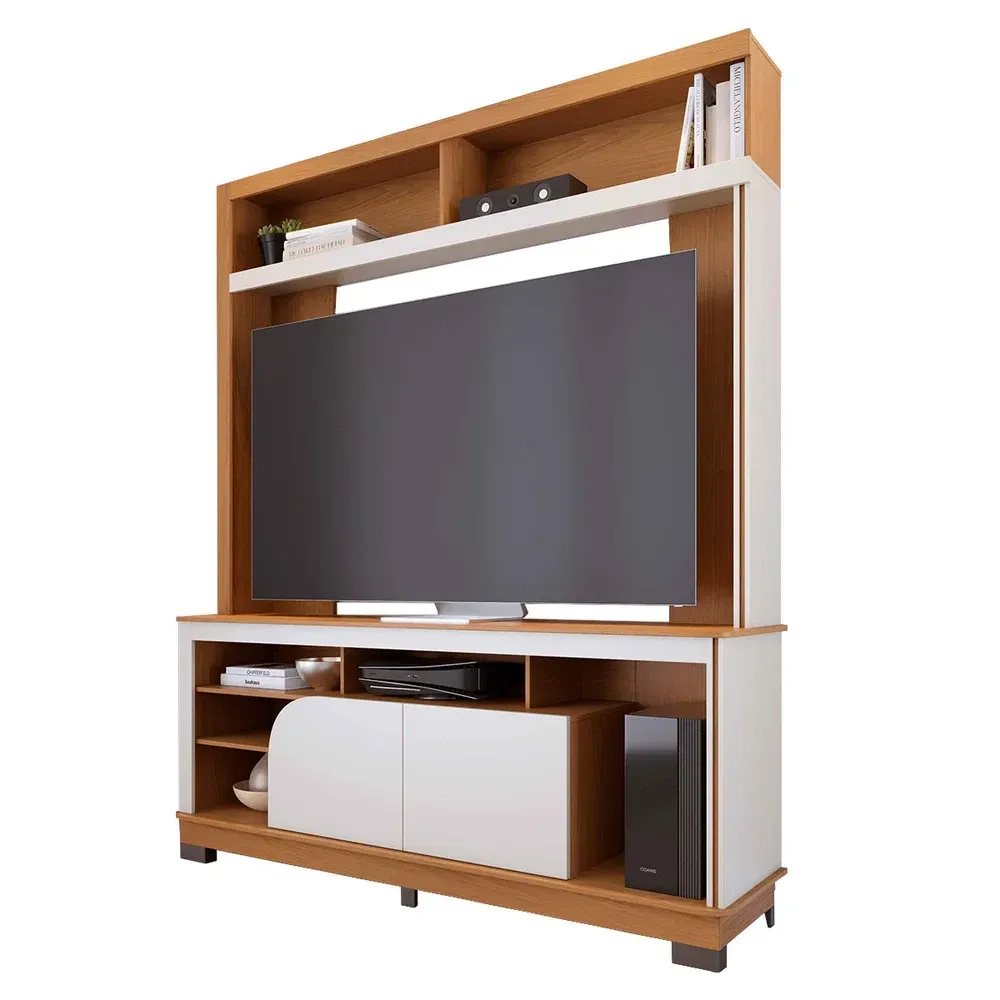 Estante para TV Até 65 Polegadas Belaya 2 Portas Freijó/Off White Matte - Colibri - 2