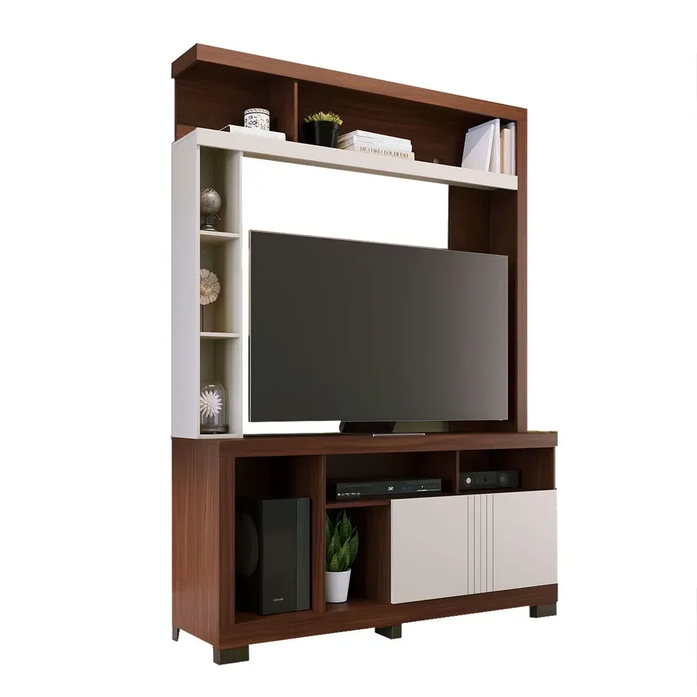 Estante para TV Até 50 Polegadas Elba 2 Portas Nogueira Real/Off White Matte - Colibri - 2