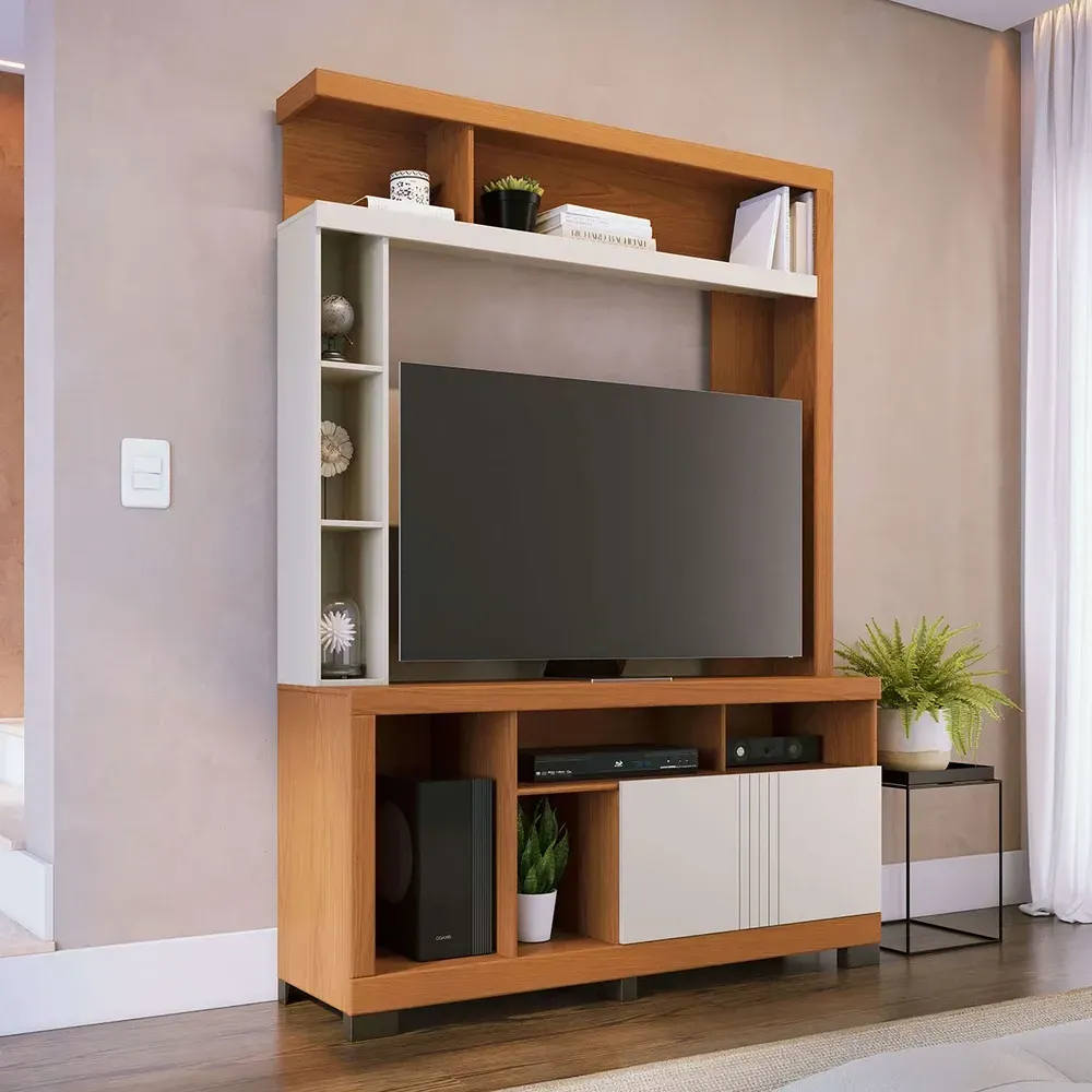 Estante para TV Até 50 Polegadas Elba 2 Portas Freijó/Off White Matte - Colibri - 1