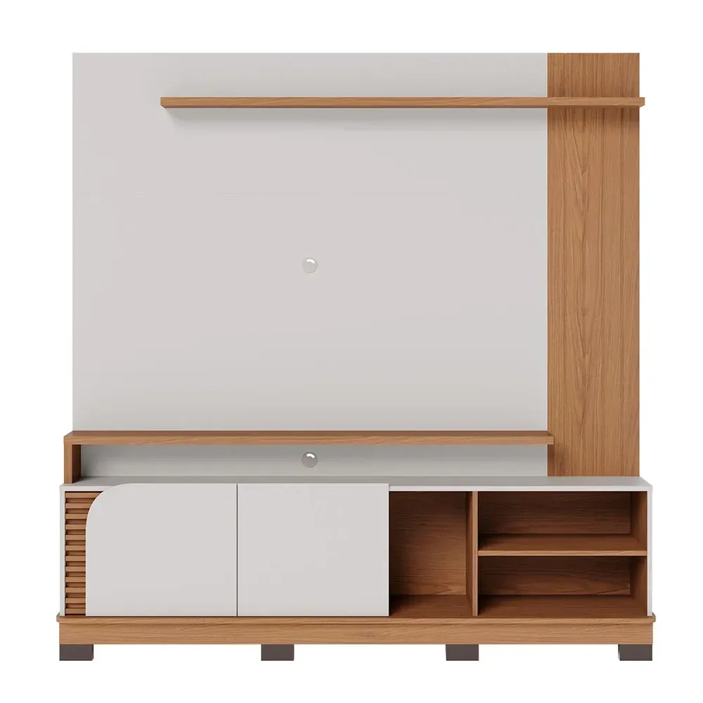 Estante para TV Até 75 Polegadas Jurerê 2 Portas Off White/Freijó - Colibri - 2